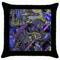 Deconstructed Green Throw Pillow Case (black) by MRNStudios