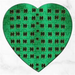 Butterflies In Fresh Green Environment Jigsaw Puzzle (heart) by pepitasart