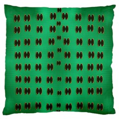 Butterflies In Fresh Green Environment Large Flano Cushion Case (one Side) by pepitasart