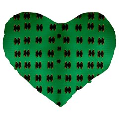 Butterflies In Fresh Green Environment Large 19  Premium Flano Heart Shape Cushions by pepitasart