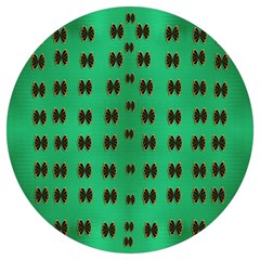 Butterflies In Fresh Green Environment Round Trivet by pepitasart