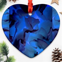 Peony In Blue Ornament (heart) by LavishWithLove