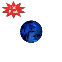 Peony In Blue 1  Mini Buttons (100 Pack) 