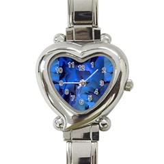 Peony In Blue Heart Italian Charm Watch by LavishWithLove