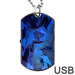 Peony in Blue Dog Tag USB Flash (One Side) Front