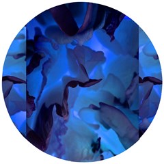 Peony In Blue Wooden Puzzle Round