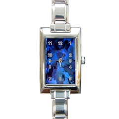 Peony In Blue Rectangle Italian Charm Watch by LavishWithLove