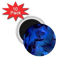 Peony In Blue 1 75  Magnets (10 Pack) 