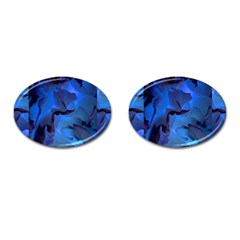 Peony In Blue Cufflinks (oval)