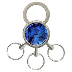 Peony In Blue 3-ring Key Chain by LavishWithLove