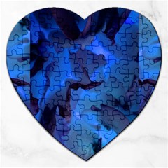 Peony In Blue Jigsaw Puzzle (heart)