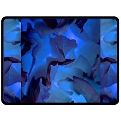 Peony In Blue Fleece Blanket (large) 