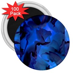 Peony In Blue 3  Magnets (100 Pack)