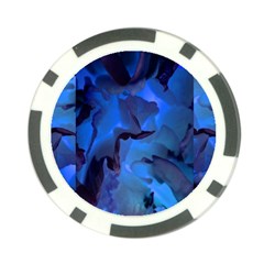 Peony In Blue Poker Chip Card Guard