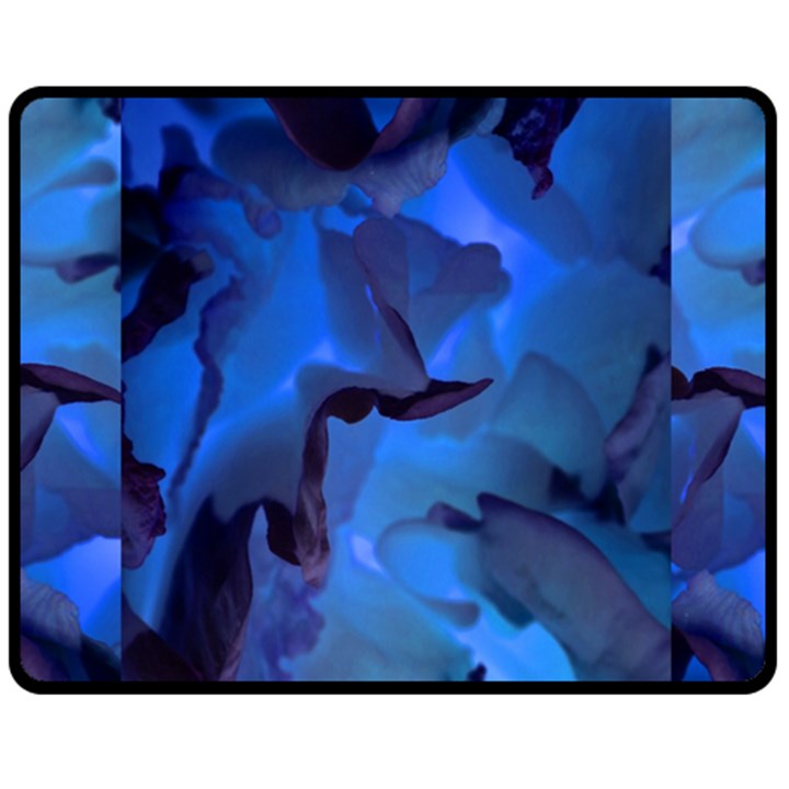 Peony in Blue Fleece Blanket (Medium) 