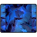 Peony in Blue Fleece Blanket (Medium)  60 x50  Blanket Front