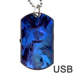 Peony In Blue Dog Tag Usb Flash (two Sides) by LavishWithLove