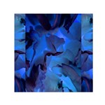 Peony in Blue Small Satin Scarf (Square) Front