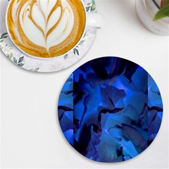 Peony In Blue Uv Print Round Tile Coaster