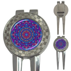 Vibrant Violet Mandala 3-in-1 Golf Divots