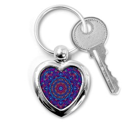 Vibrant Violet Mandala Key Chain (heart)