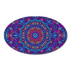 Vibrant Violet Mandala Oval Magnet by lujastyles