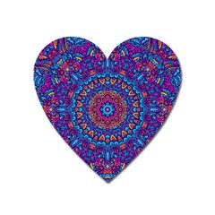 Vibrant Violet Mandala Heart Magnet