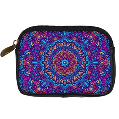 Vibrant Violet Mandala Digital Camera Leather Case