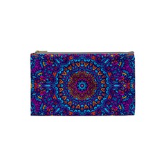 Vibrant Violet Mandala Cosmetic Bag (small) by lujastyles