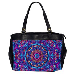 Vibrant Violet Mandala Oversize Office Handbag (2 Sides)