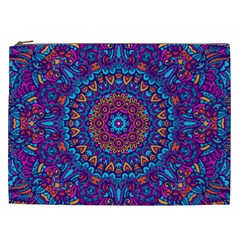 Vibrant Violet Mandala Cosmetic Bag (xxl) by lujastyles