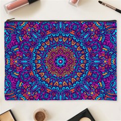 Vibrant Violet Mandala Cosmetic Bag (xxxl) by lujastyles