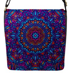 Vibrant Violet Mandala Flap Closure Messenger Bag (s) by lujastyles