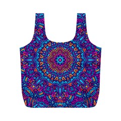 Vibrant Violet Mandala Full Print Recycle Bag (m) by lujastyles