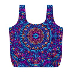 Vibrant Violet Mandala Full Print Recycle Bag (l)