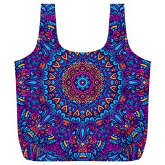 Vibrant Violet Mandala Full Print Recycle Bag (xl) by lujastyles