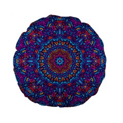 Vibrant Violet Mandala Standard 15  Premium Flano Round Cushions