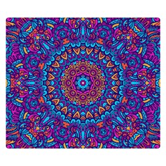 Vibrant Violet Mandala Double Sided Flano Blanket (small)  by lujastyles