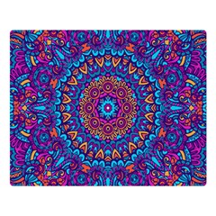 Vibrant Violet Mandala Double Sided Flano Blanket (large)  by lujastyles