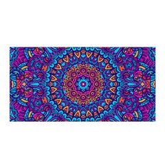 Vibrant Violet Mandala Satin Wrap by lujastyles