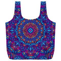 Vibrant Violet Mandala Full Print Recycle Bag (xxl) by lujastyles