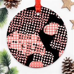 Abstrait Effet Formes Noir/rose Ornament (round) by kcreatif