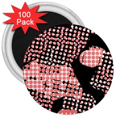 Abstrait Effet Formes Noir/rose 3  Magnets (100 Pack) by kcreatif