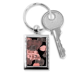 Abstrait Effet Formes Noir/rose Key Chain (rectangle) by kcreatif