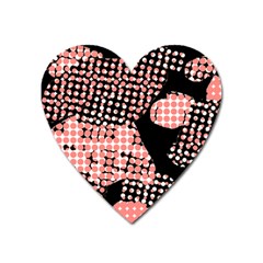 Abstrait Effet Formes Noir/rose Heart Magnet by kcreatif