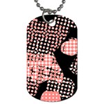 Abstrait Effet Formes Noir/Rose Dog Tag (Two Sides) Back