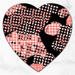 Abstrait Effet Formes Noir/rose Jigsaw Puzzle (heart) by kcreatif