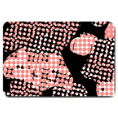 Abstrait Effet Formes Noir/rose Large Doormat  by kcreatif