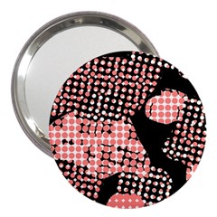 Abstrait Effet Formes Noir/rose 3  Handbag Mirrors by kcreatif