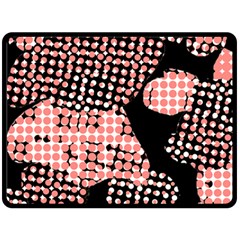 Abstrait Effet Formes Noir/rose Double Sided Fleece Blanket (large)  by kcreatif